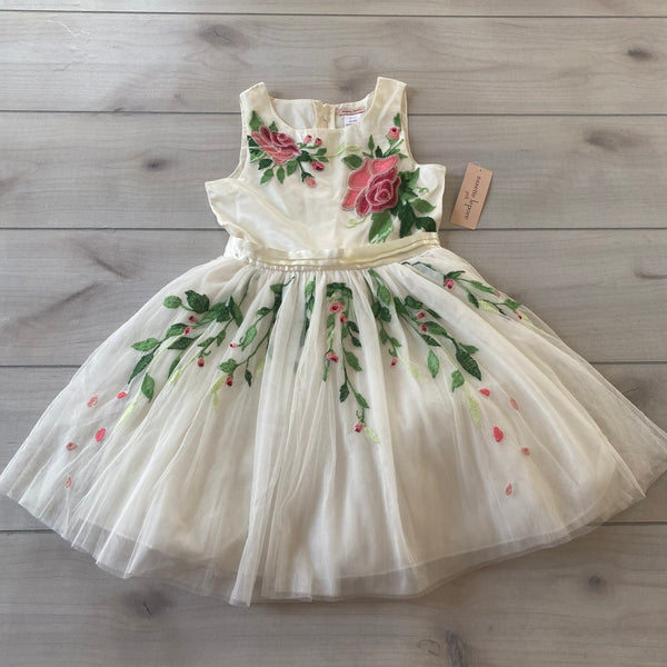 NWT Nanette Lepore Off-White Tulle Embroided Dress