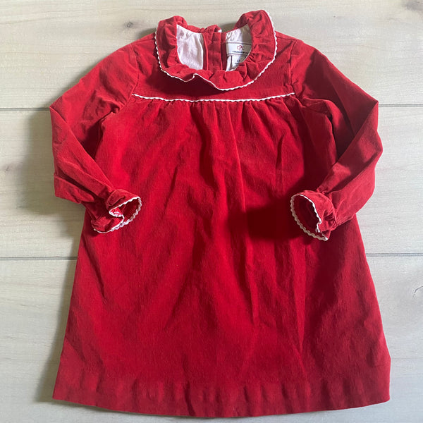 CPC Red Corduroy Collared Dress