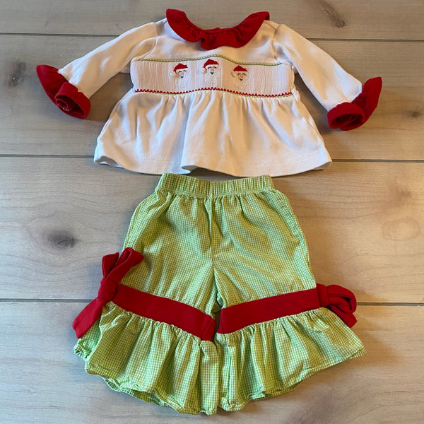 Smocked Polkadot Santa Outfit