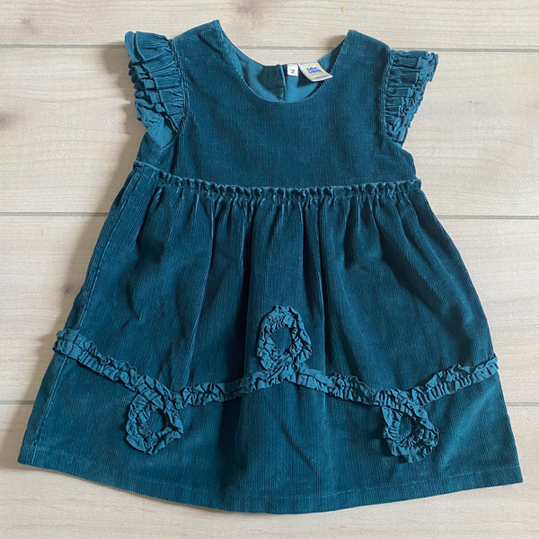 Cotton Caboodle Teal Corduroy Dress
