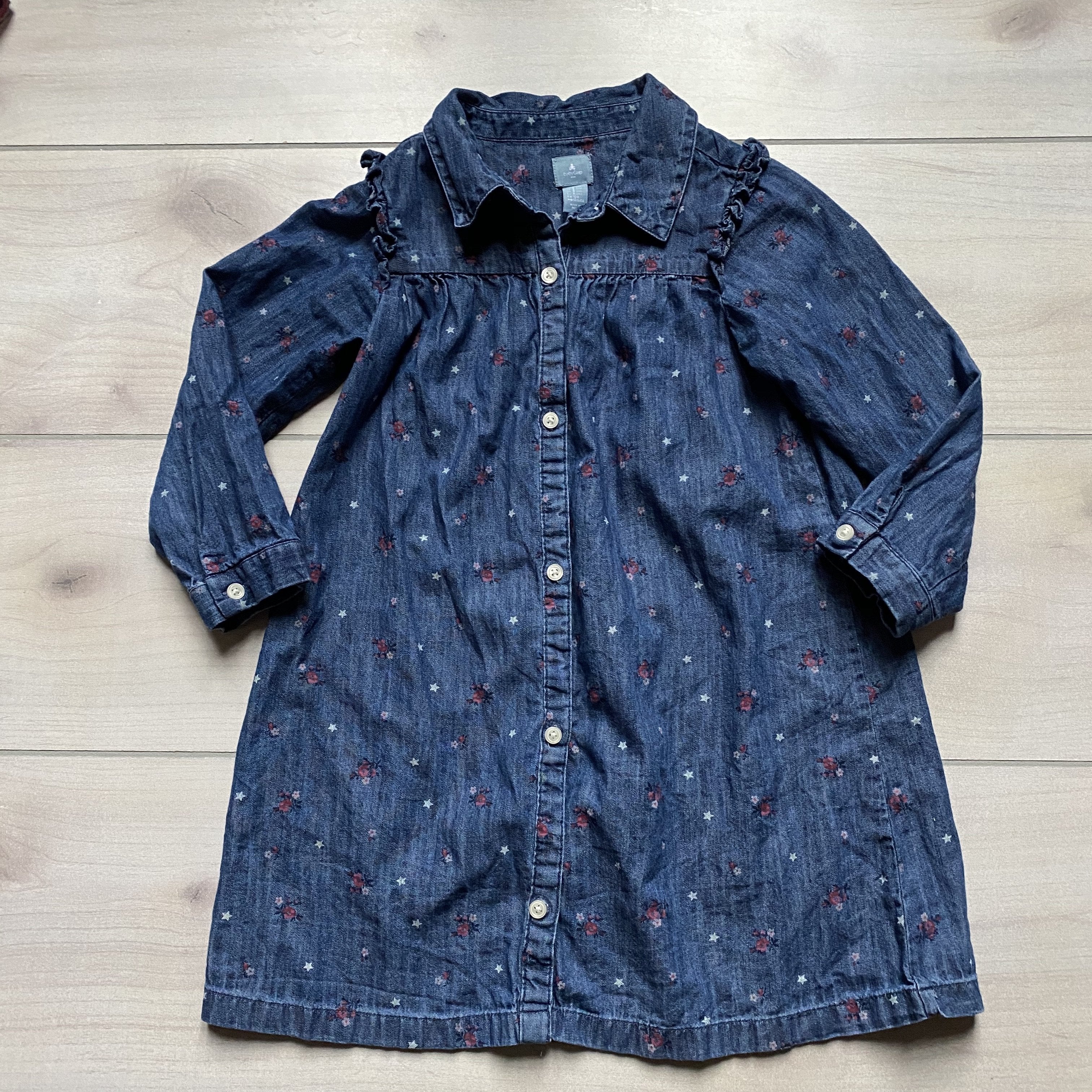 Baby Gap Floral Star Pattern Denim Dress Sweet Pea & Teddy Baby Gap Floral Star Pattern Denim Dress Sweet Pea & Teddy