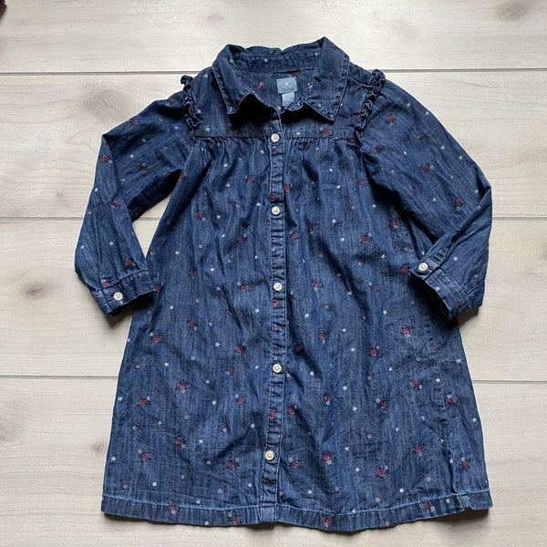 Baby Gap Floral Star Pattern Denim Dress - Sweet Pea & Teddy
