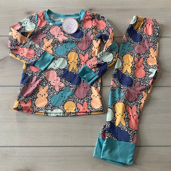 NWT Peachy Queen Boutique Peep Pattern Pajama Set