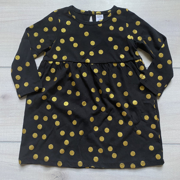 NEW Harper Canyon Black & Gold Sparkle Dot Cotton Dress - Sweet Pea & Teddy