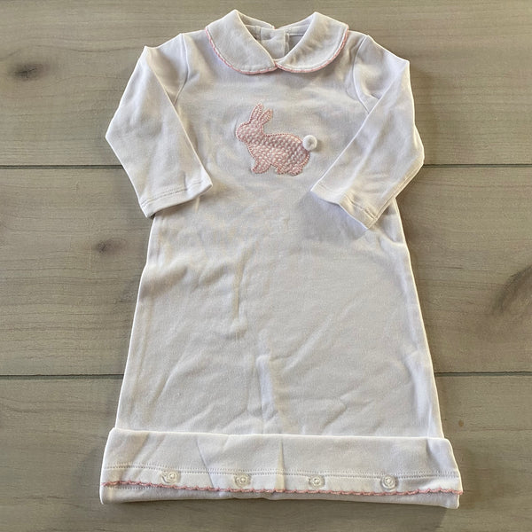 NEW Mud Pie Bunny Smocked Cotton Sleeper Gown