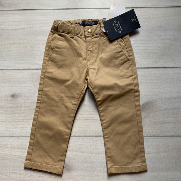 NEW Mayoral Tan Elastic Waist Button Tab Snap Front Pants - Sweet Pea & Teddy