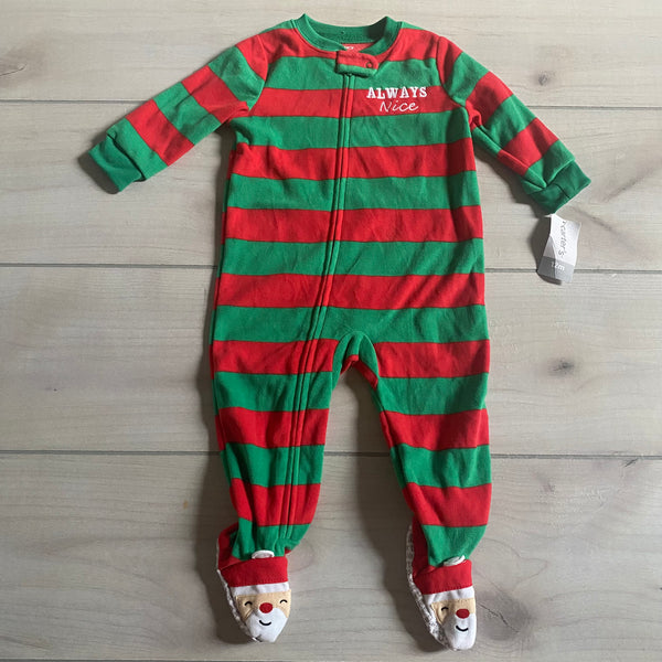 NWT Carter's Striped Footed Holiday Sleeper