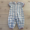Honesty Blue Gingham Candy Cane Bubble Romper