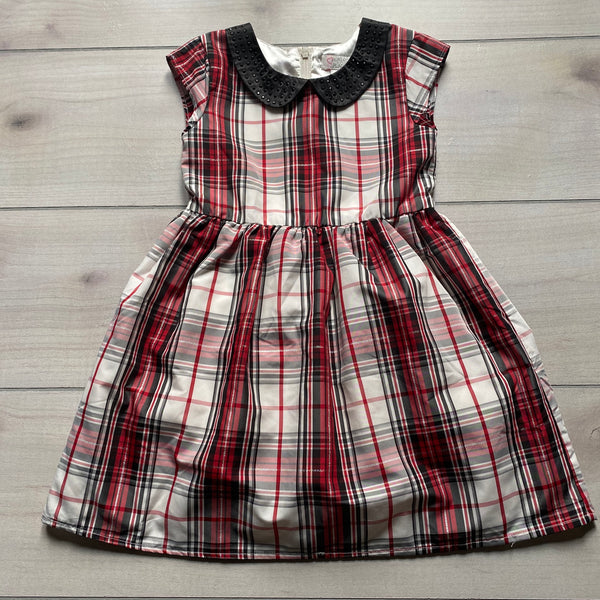 Children's Place Red & Black Plaid Polyester Dress