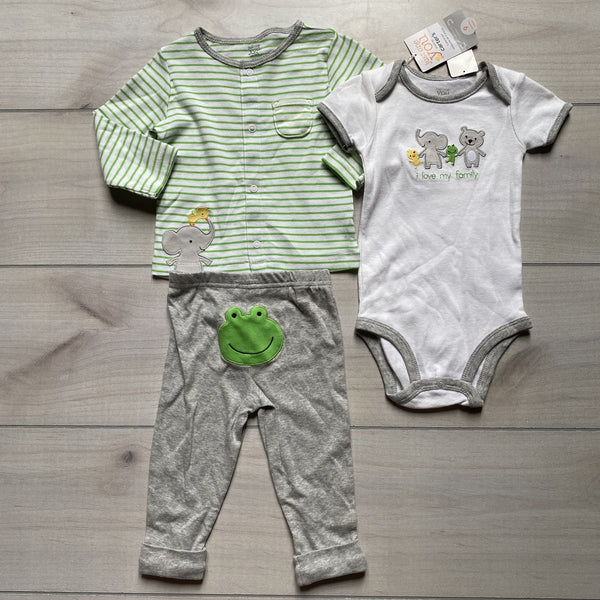 NEW Carter's Frog 3 Piece Outfit - Sweet Pea & Teddy