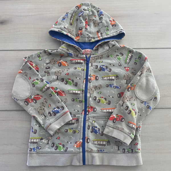 Cath Kids Car Pattern Hooded Cotton Zipper Jacket
