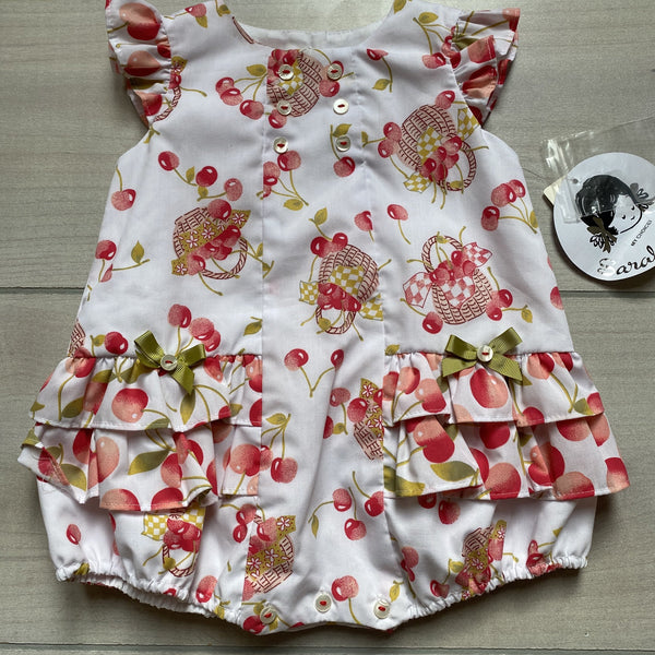 NEW Sarah Louise Cherry Pattern Bubble Romper - Sweet Pea & Teddy