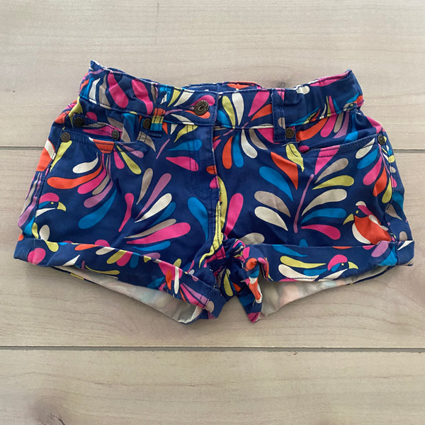 Johnnie B Girls Colorful Bird Pattern Denim Cuffed Shorts