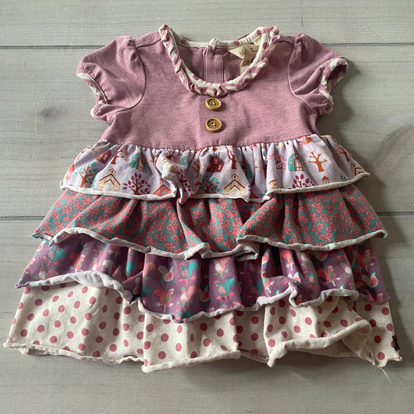 Matilda Jane House Pattern Ruffle Onesie Dress