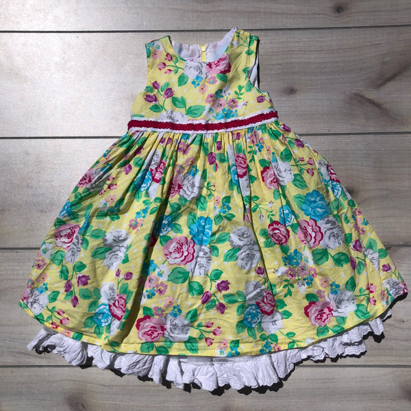 Nannette Yellow Floral Dress
