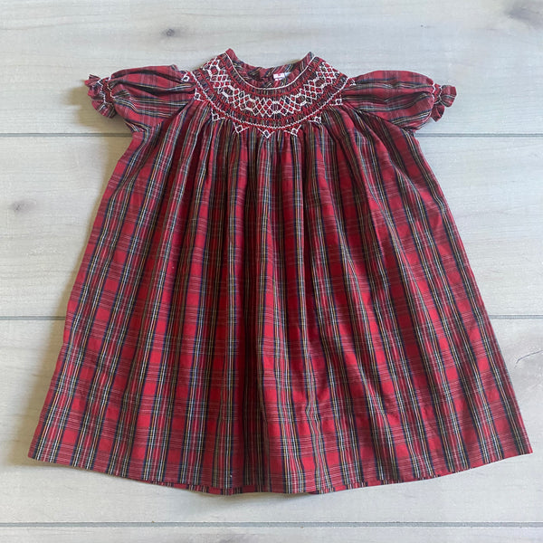 Orient Expressed Smocked Plaid Tartan Dress