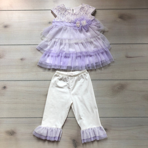 Isobella & Chloe Purple Tulle Ruffle Outfit