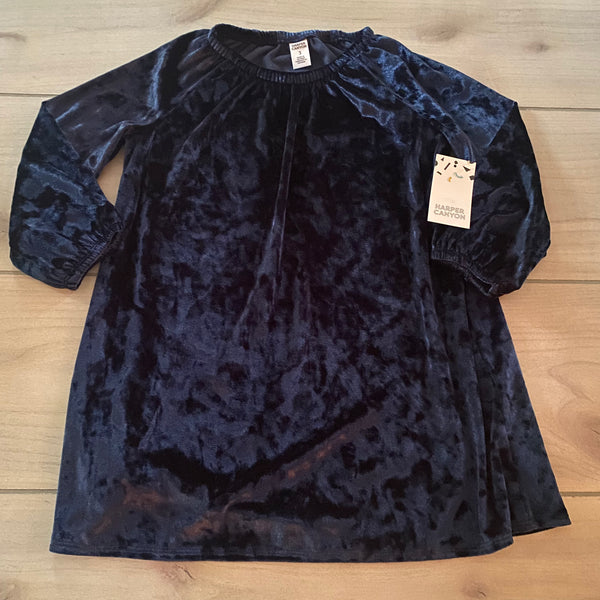 NEW Harper Canyon Navy Velour Dress