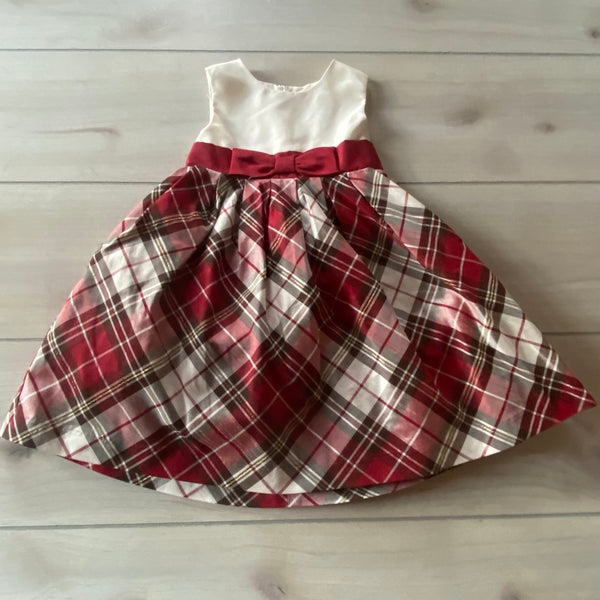 Gymboree Red & White Plaid Polyester Holiday Dress