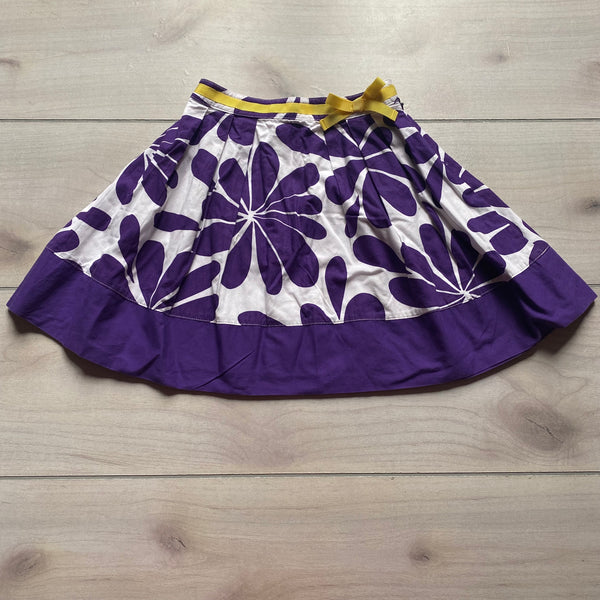 Mini Boden Purple Floral Side Zipper Skirt