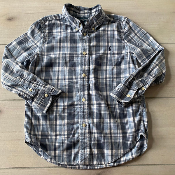 Ralph Lauren Blue & Gray Checkered Button Down Shirt
