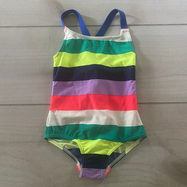 NEW Baby Boden Rainbow Striped One Piece Swimsuit