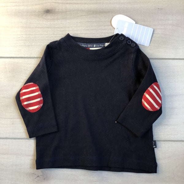 NEW JoJo Maman Bebe Navy Elbow Patch Tee - Sweet Pea & Teddy