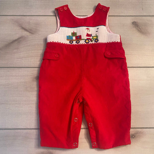Mom & Me Smocked Corduroy Santa Claus Romper