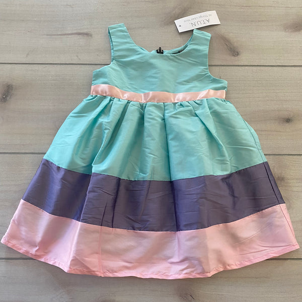 NEW ATUN Blue Pink Purple Polyester Dress
