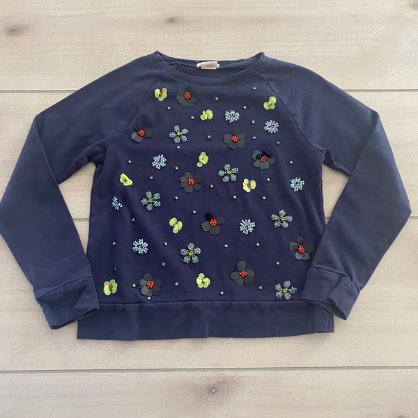 JCrew Crewcuts Navy Embellished Beaded Sweatshirt