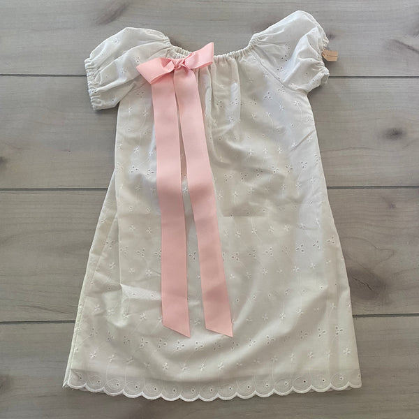 NEW White Eyelet Hanging Ribbon Boutique Dress