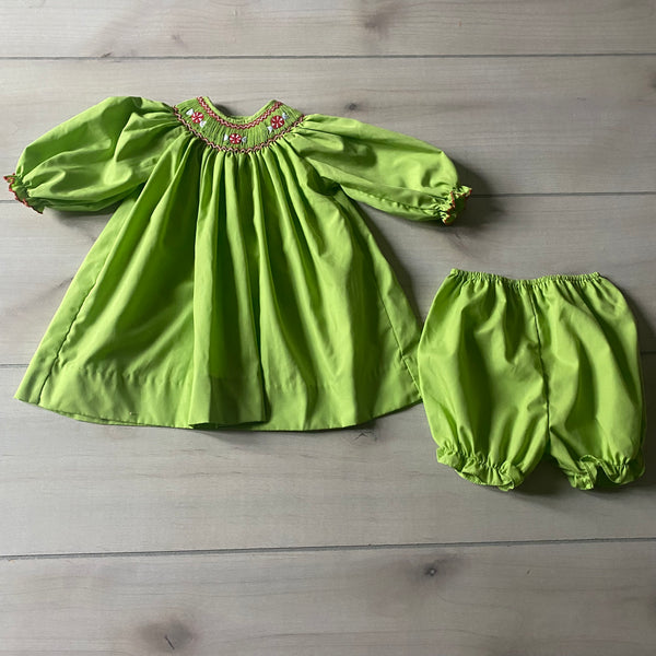 Petit Ami Peppermint Smocked Dress & Shortie Bloomers