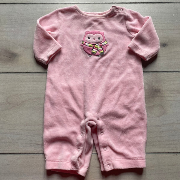 Gymboree Pink Velour Owl Applique Romper