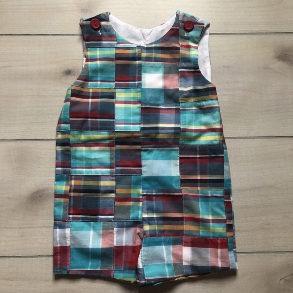NEW Kelly's Kids Plaid Madras Romper - Sweet Pea & Teddy