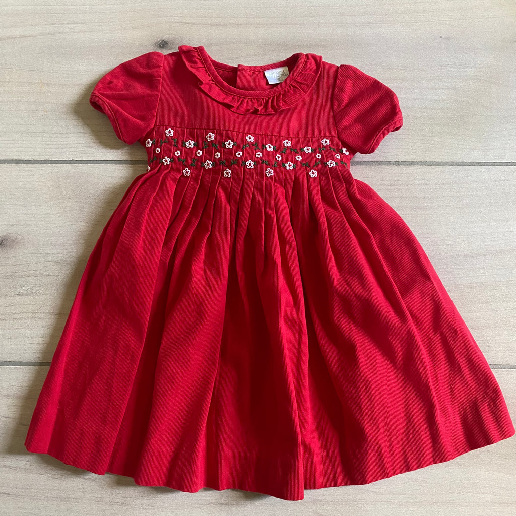 Edgehill Collection Red Smocked Floral Dress