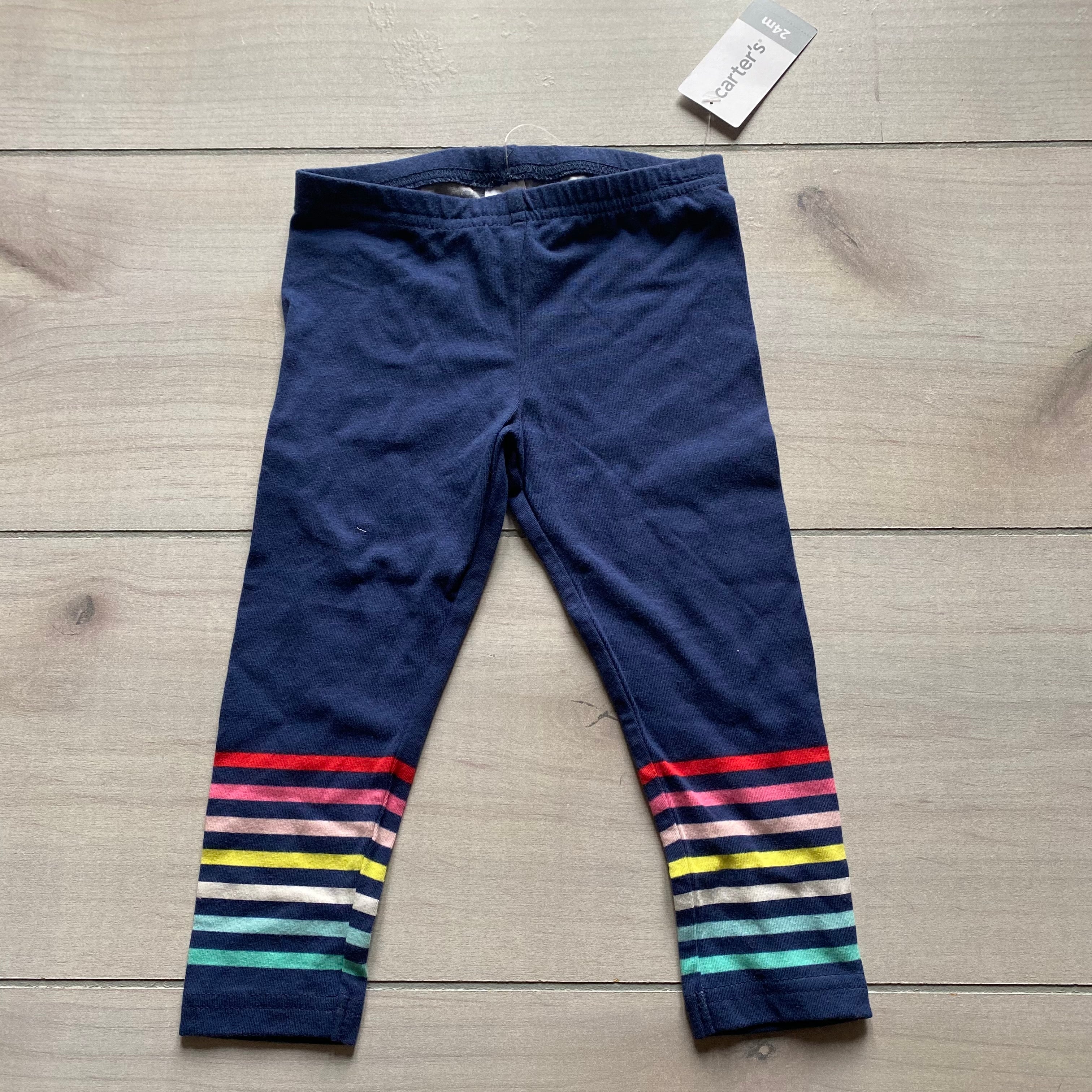 NEW Carter's Navy Rainbow Striped Leggings – Sweet Pea & Teddy