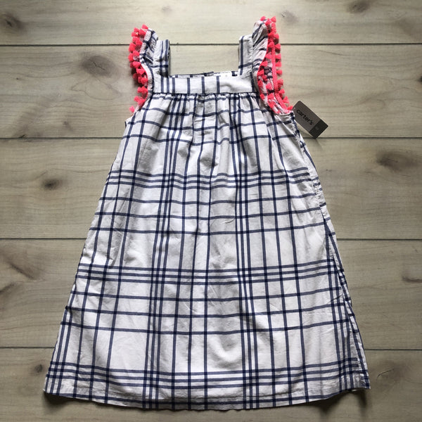 NEW Carter's Blue Plaid Pink Fringe Dress - Sweet Pea & Teddy