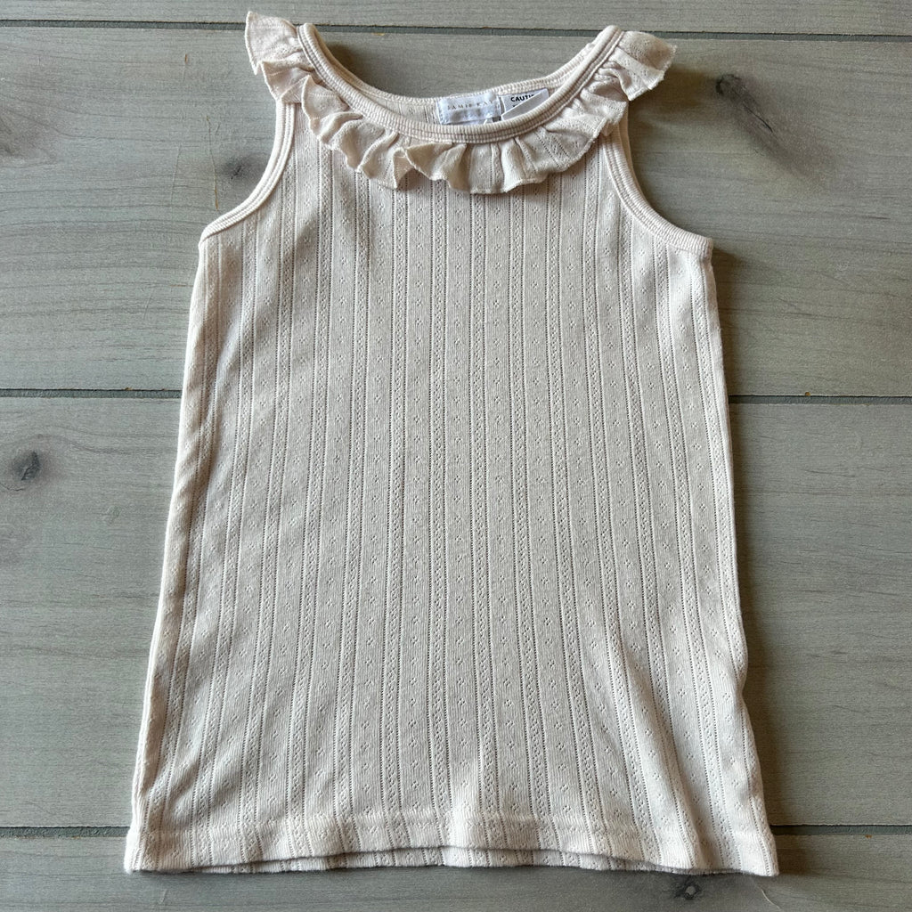 Jamie Kay Baby Pink Ribbed Pointelle 100% Organic Cotton Tank Top