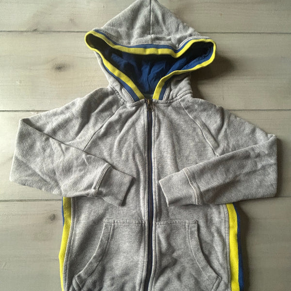 Mini Boden Gray Hooded Cotton Zipper Sweatshirt Jacket