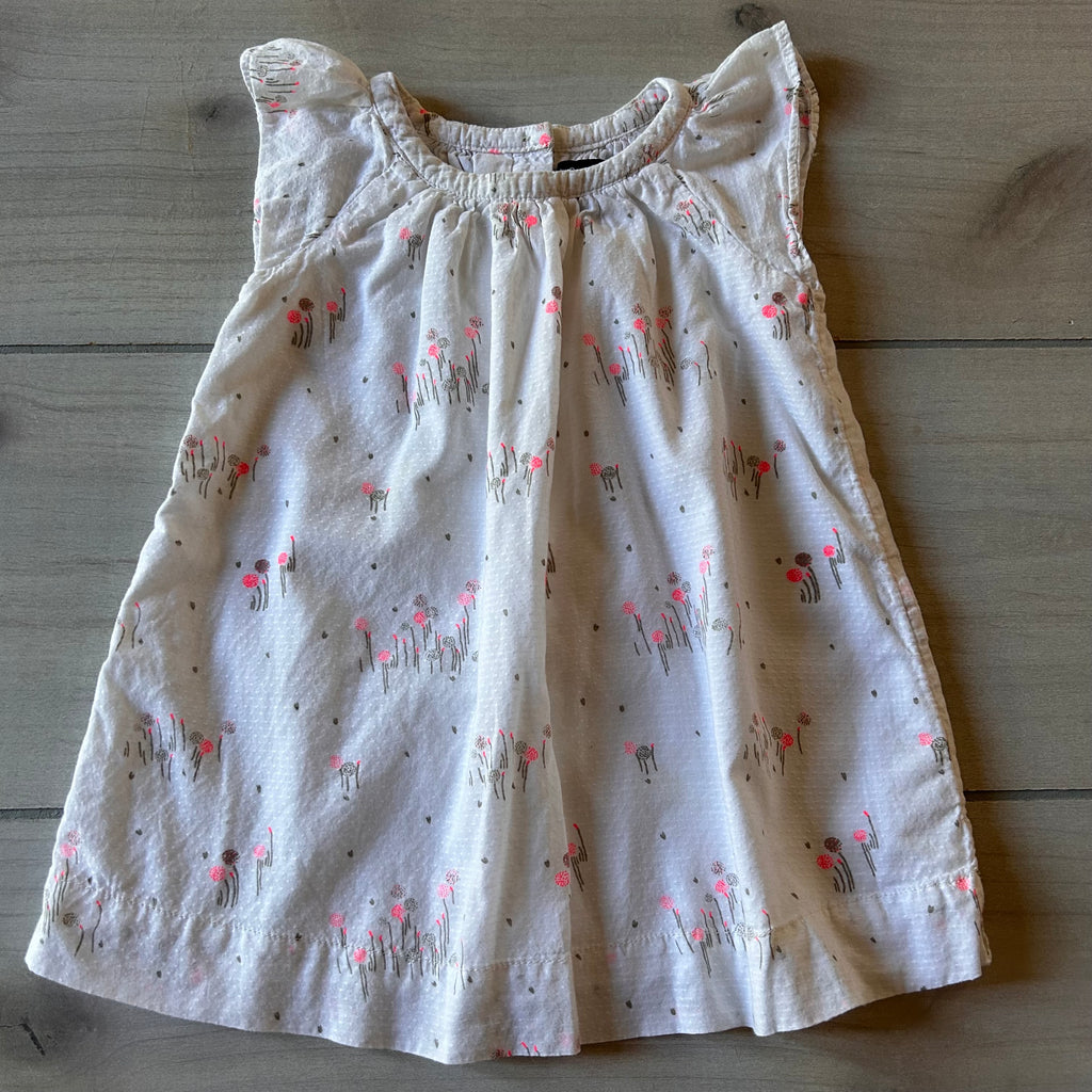 Baby Gap Bright Pink White Floral Dress