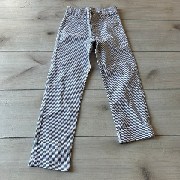 Gymboree Gray Seersucker Ticking Interior Adjustable Waist Button Tab Pants