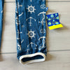 NWT Kickee Pants Anchor Pattern Back Flap Bamboo Sleeper Romper