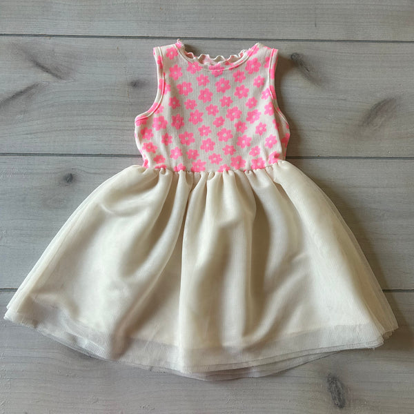 NWOT Old Navy Pink Floral Tulle Tank Dress