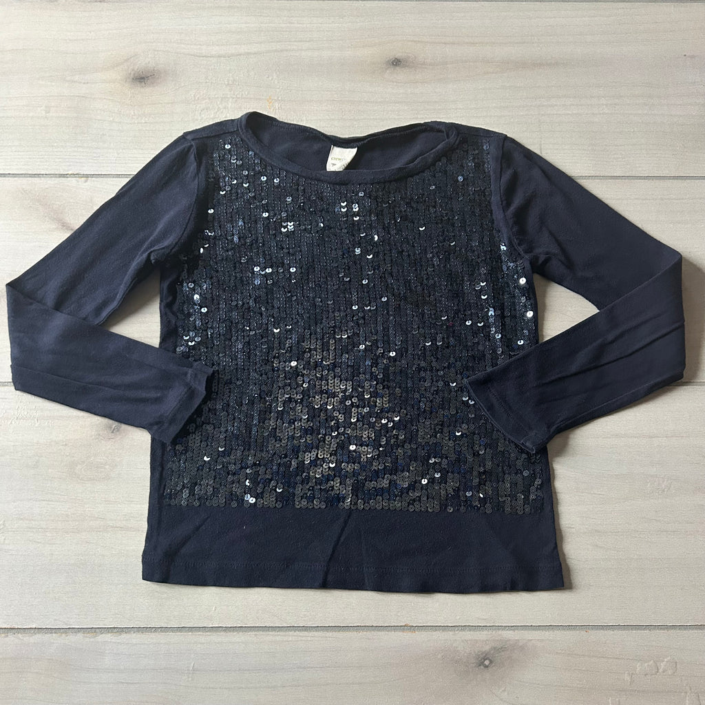 JCrew Crewcuts Navy Sequins Front Lightweight Sweater