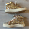 Kid Pik Gold & Silver Gllitter High Top Side Zipper Sneakers