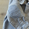 Mud Pie Blue Ticking Stripe Collared Shirt Sleep Sac
