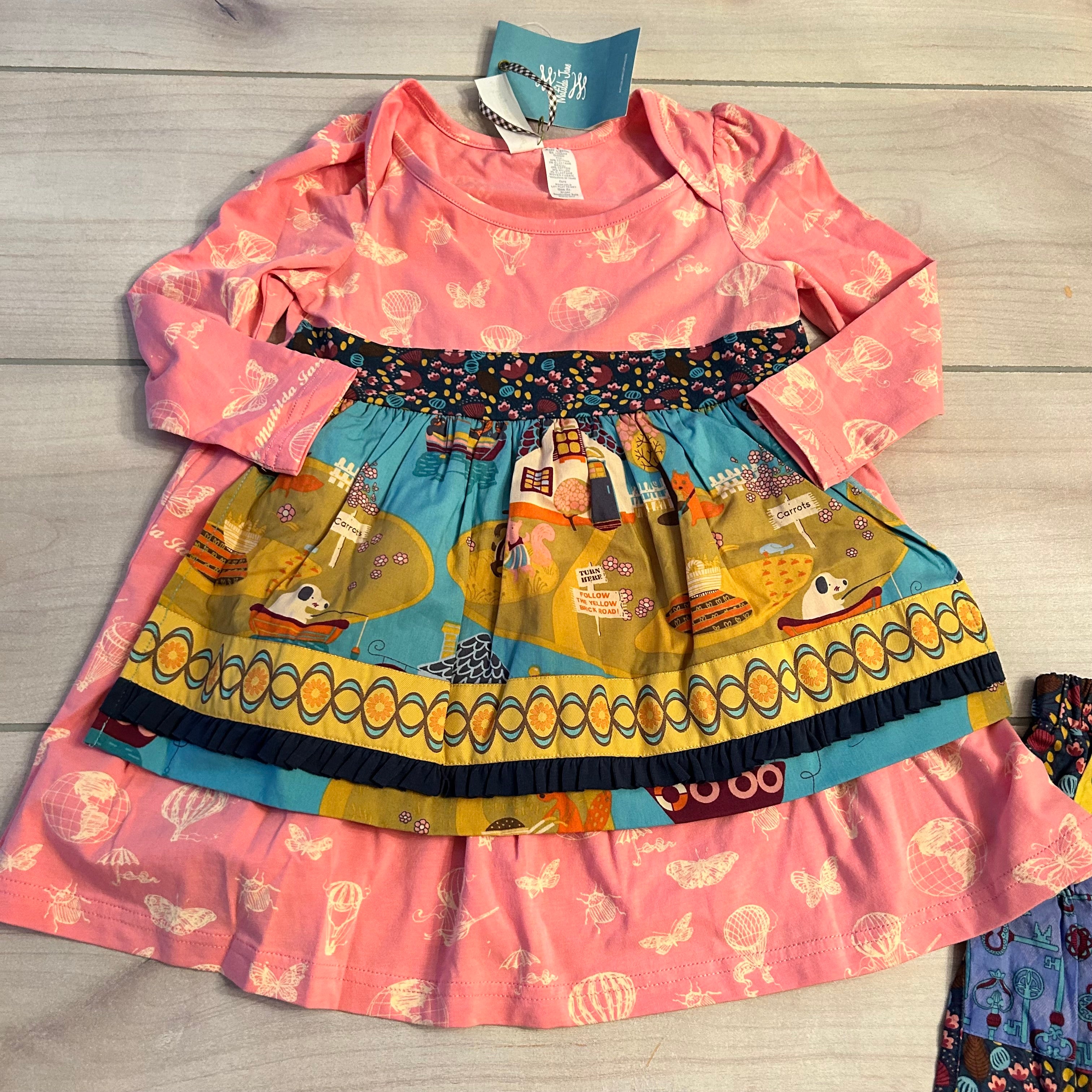 NWT Matilda Jane Pink Floral Hot Air Balloon Farm Outfit Sweet Pea & Teddy NWT Matilda Jane Pink Floral Hot Air Balloon Farm Outfit Sweet Pea & Teddy