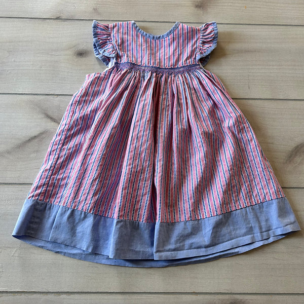 Bella Bliss Pink & Blue Smocked Dress