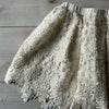 Mayoral Cream & Gold Trim Eyelet Adjustable Button Tab Skirt
