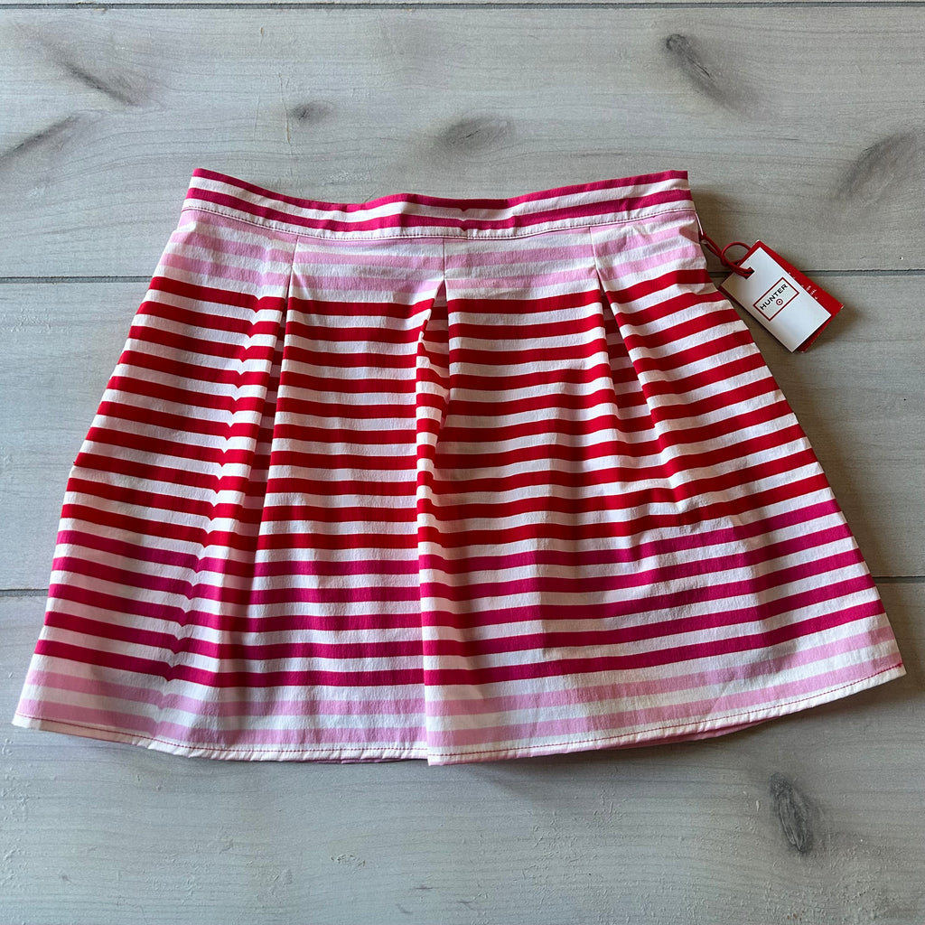 NWT Hunter Nylon Pink Striped Interior Adjustable Button Tab Skort